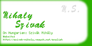 mihaly szivak business card